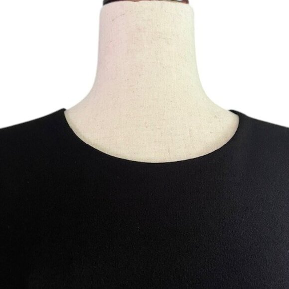 Katherine Barclay Black Bodycon Knee Length Long Ruffle Sleeves Dress Small EUC - Picture 7 of 14